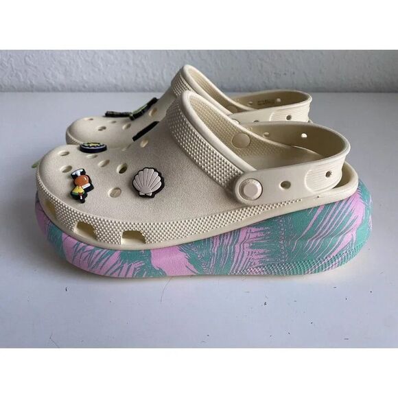 Crocs Classic Crush Spring Break Clog Women's Sz 10 Vanilla 208405-1FR NEW - Picture 9 of 13